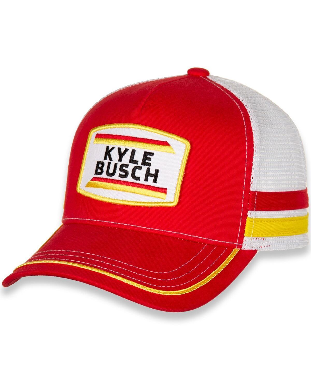 Mens Joe Gibbs Racing Team Collection Red Kyle Busch Retro Stripe Snapback Adjustable Hat - Red Product Image