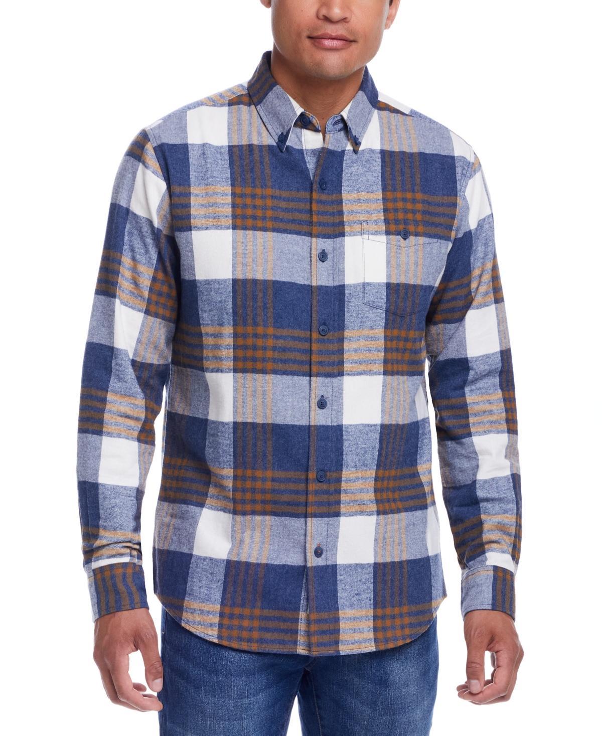 Weatherproof Vintage Mens Regular-Fit Plaid Button-Down Flannel Shirt Product Image