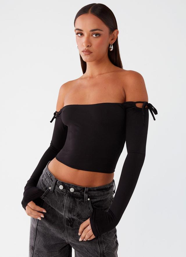 Micah Long Sleeve Top - Black Product Image