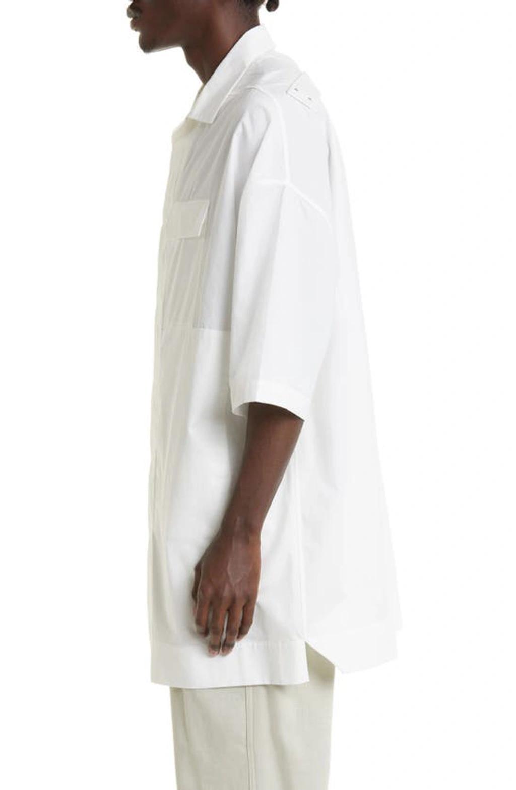 RICK OWENS Magnum Tommy Oversize Cotton Shirt In White Product Image