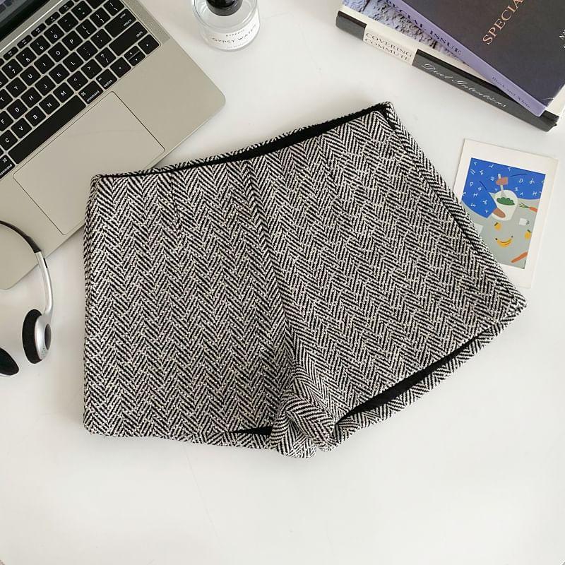 Low Rise Herringbone Dress Shorts Product Image