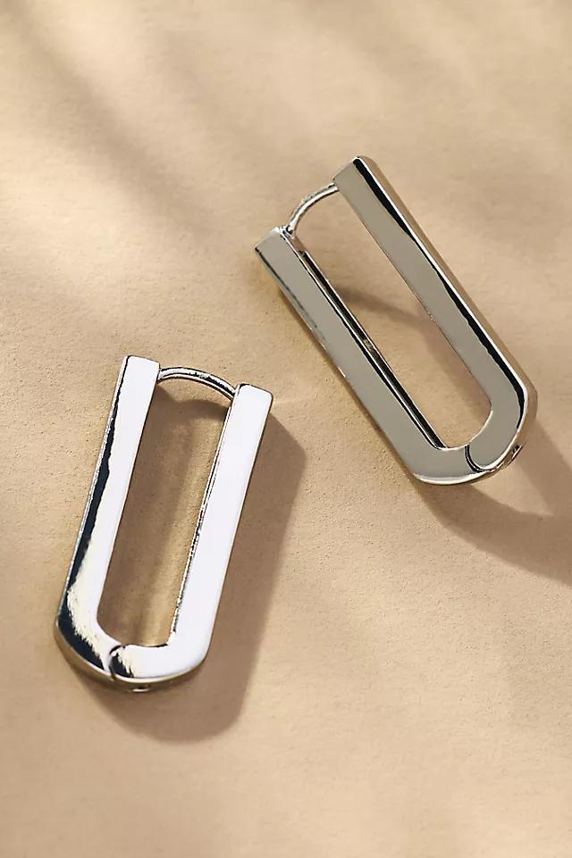 Rectangular Huggie Hoop Earrings Product Image