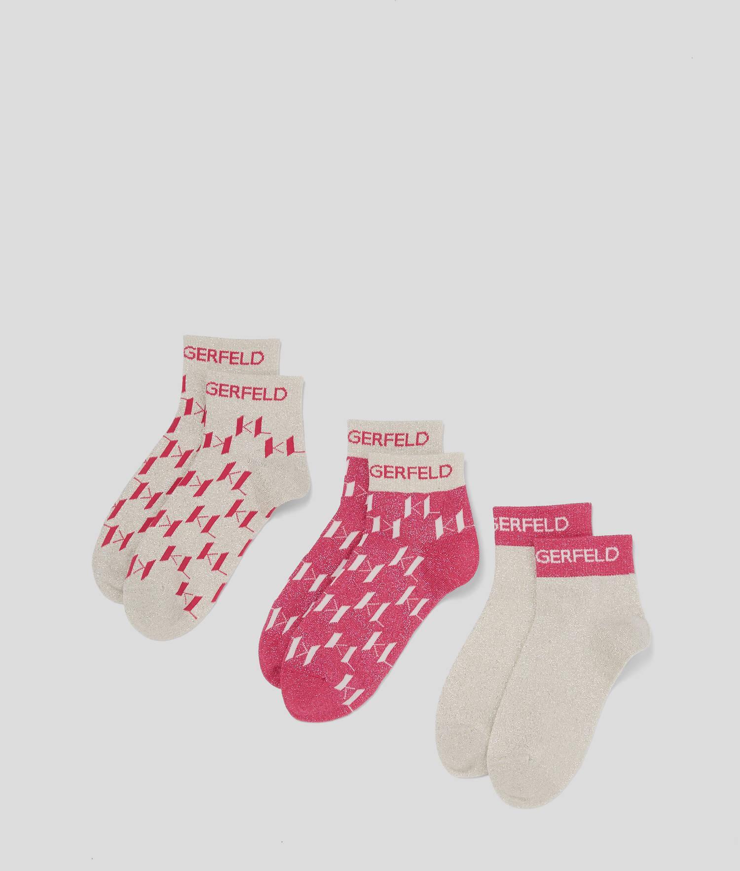 K/MONOGRAM SHORT SOCKS - 3 PACK Product Image