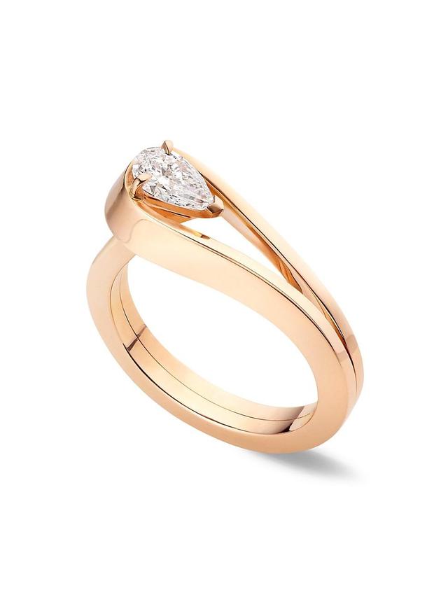 Womens Serti Invers 18K Rose Gold & Diamond Ring Product Image