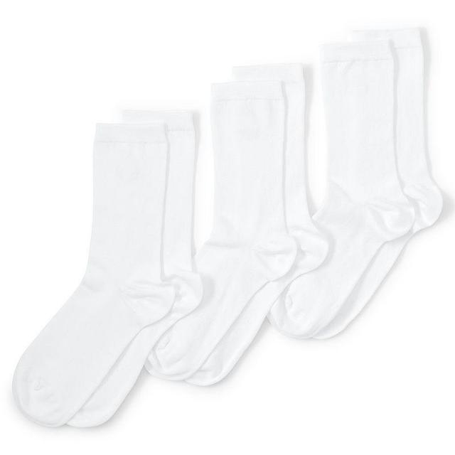 Womens Lands End Seamless Toe Solid Crew Socks 3-Pack Product Image