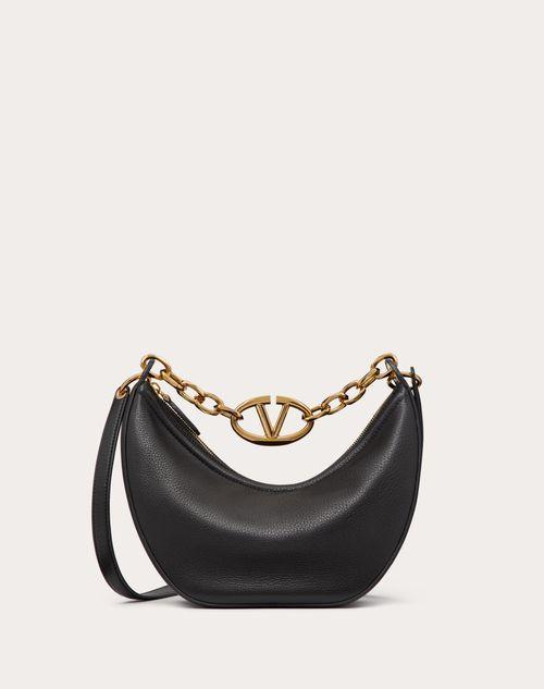 SMALL VLOGO MOON HOBO BAG IN GRAINY CALFSKIN WITH CHAIN Product Image