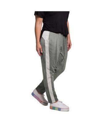 Women's Plus Size French Terry Reverse Side Panel Trouser Jogger Product Image