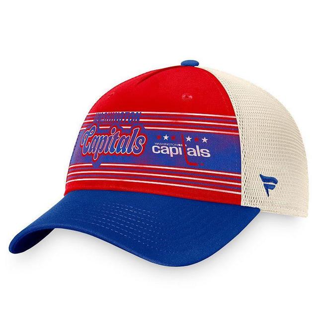 Mens Fanatics Branded /Blue Washington Capitals Heritage Vintage Trucker Adjustable Hat Product Image