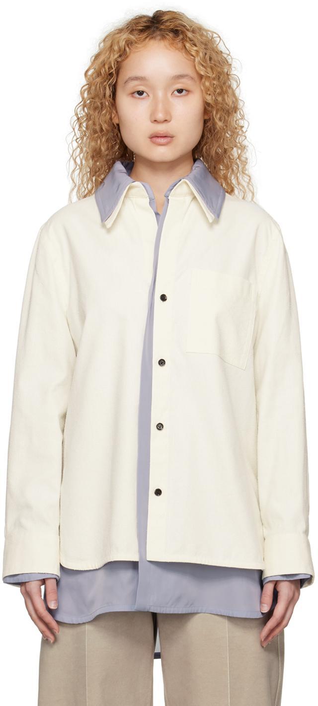 Layered Button-front Cotton Shirt In Chalk Polar Product Image