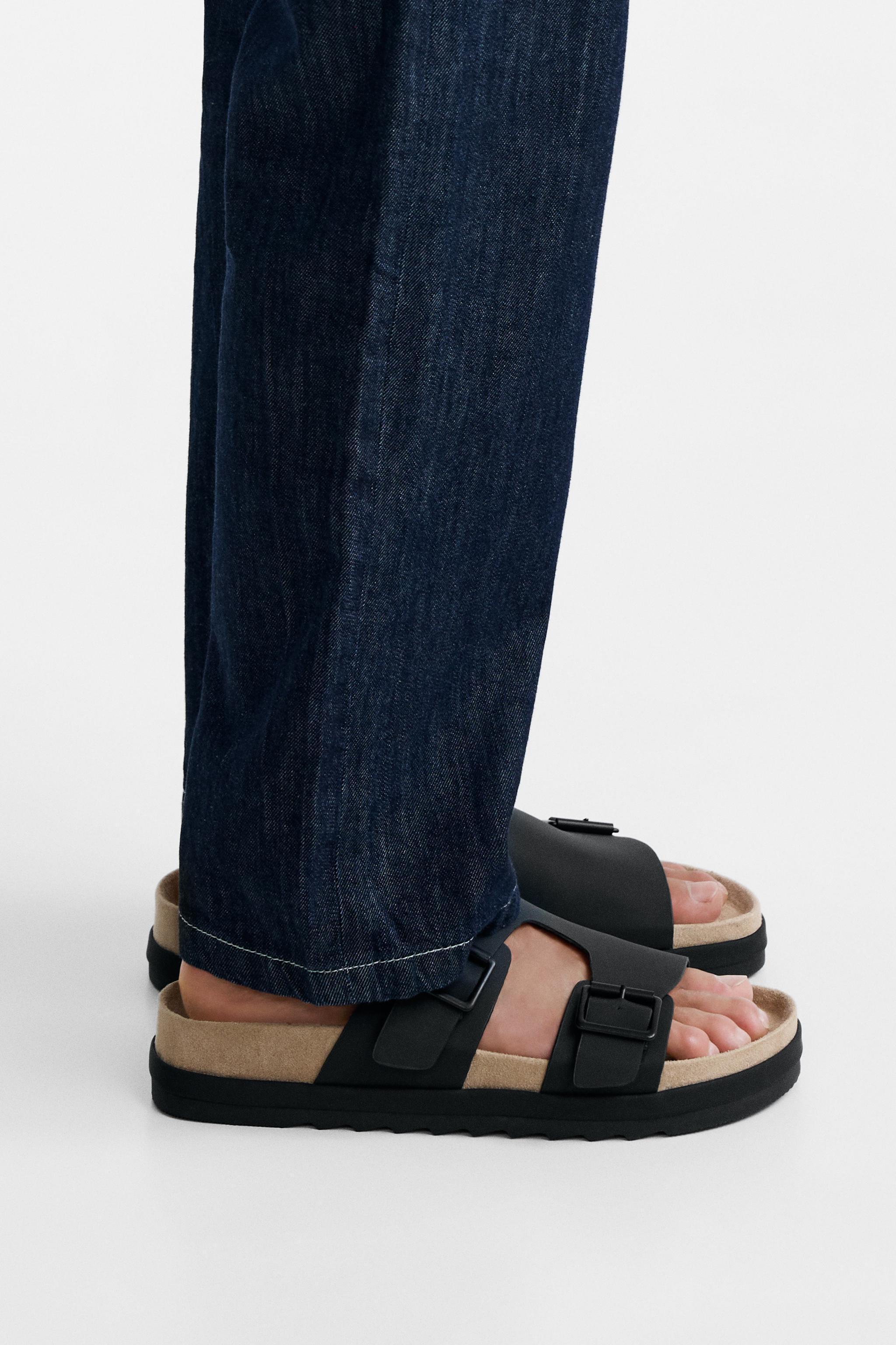 RUBBERIZED DOUBLE STRAP SANDALS Product Image