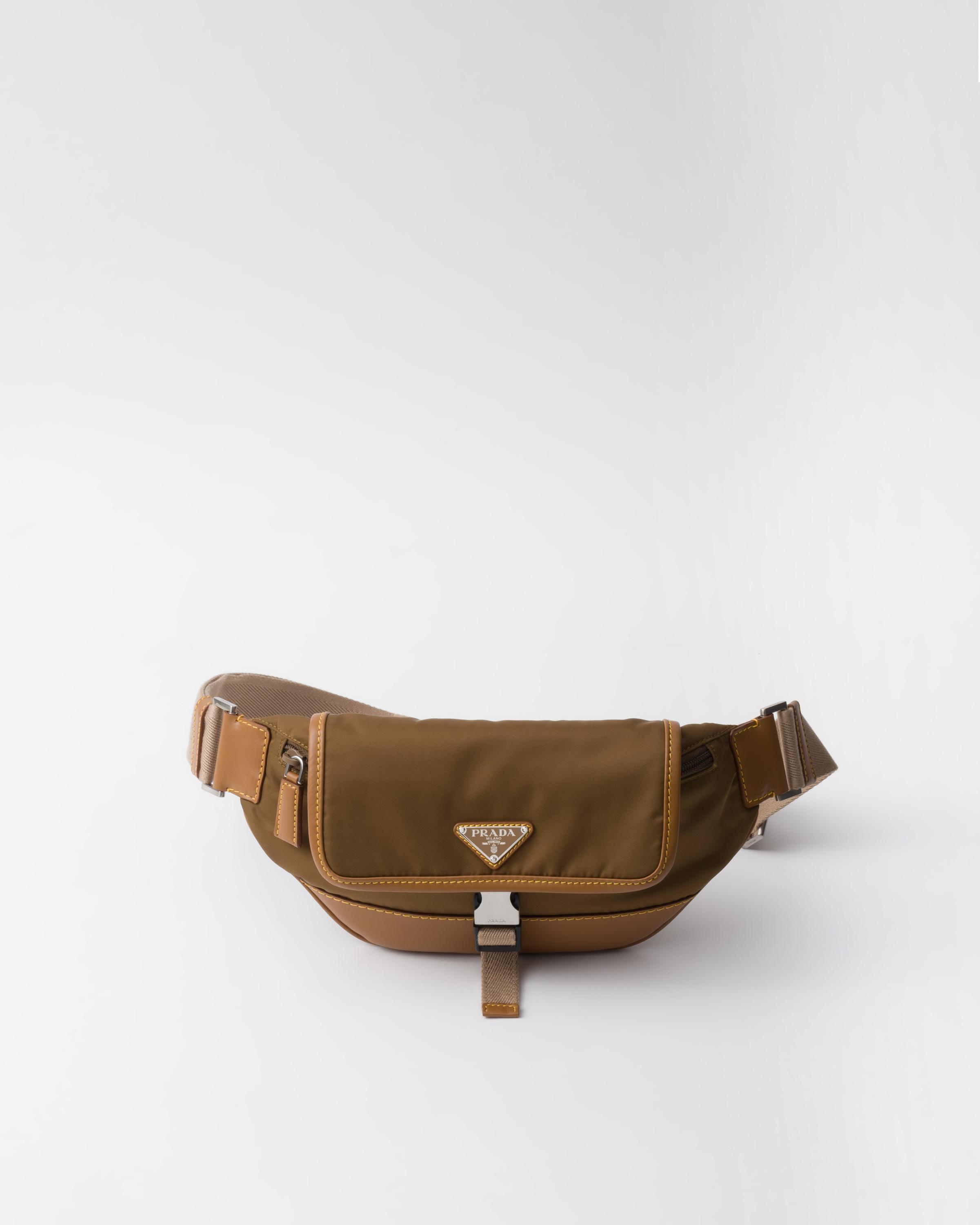 Re-Nylon and leather shoulder bag Product Image