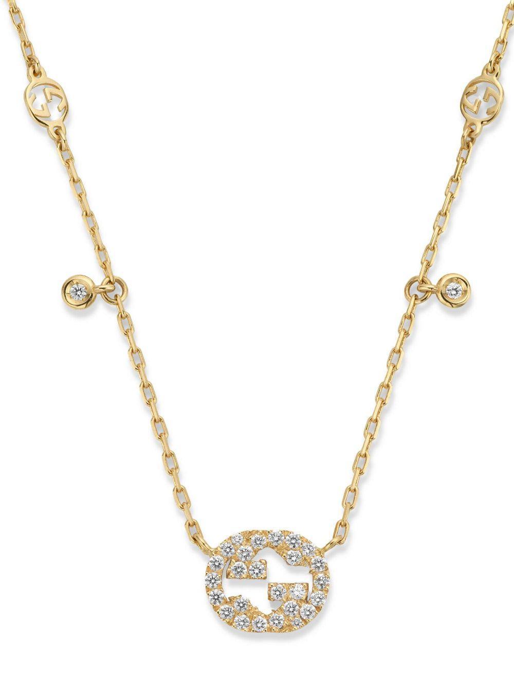 GUCCI Interlocking G Diamond Necklace In Yellow Gold Product Image