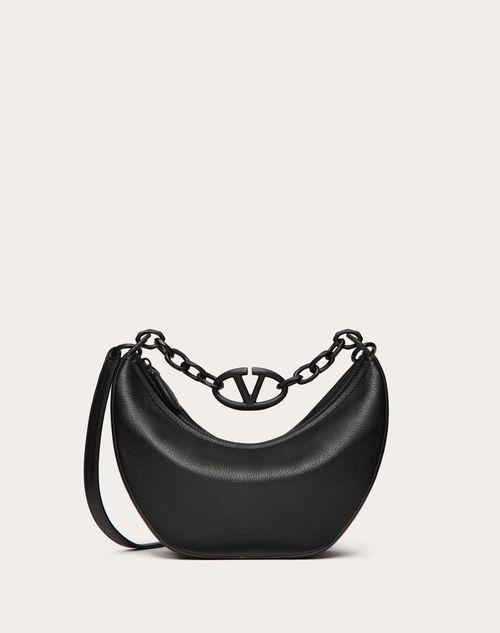 VLOGO MOON SMALL HOBO BAG IN GRAINY CALFSKIN WITH CHAIN Product Image