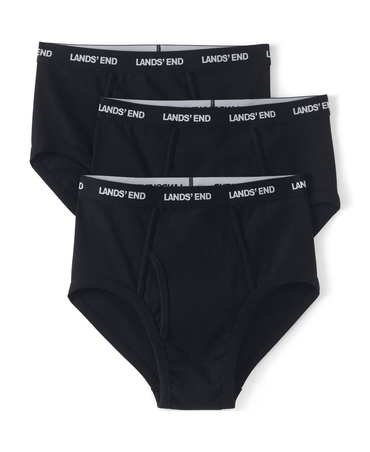 Mens Lands End 3-Pack Knit Briefs Dark Grey Product Image