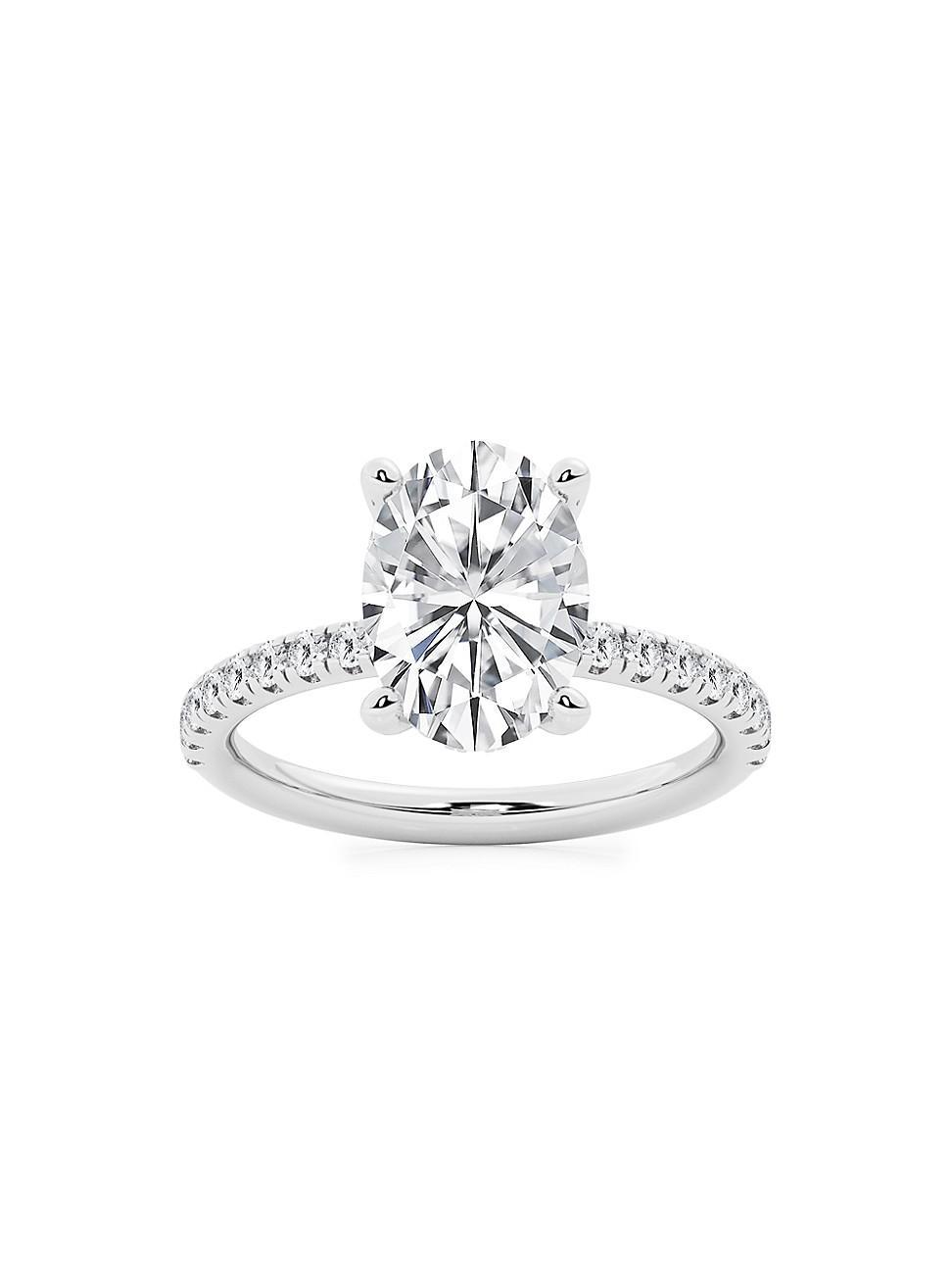 Womens Platinum & Oval Lab-Grown Diamond Hidden Halo Ring/0.80-3.41 TCW Product Image