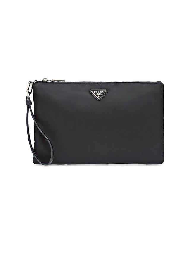 Mens Re-Nylon and Saffiano Leather Pouch Product Image