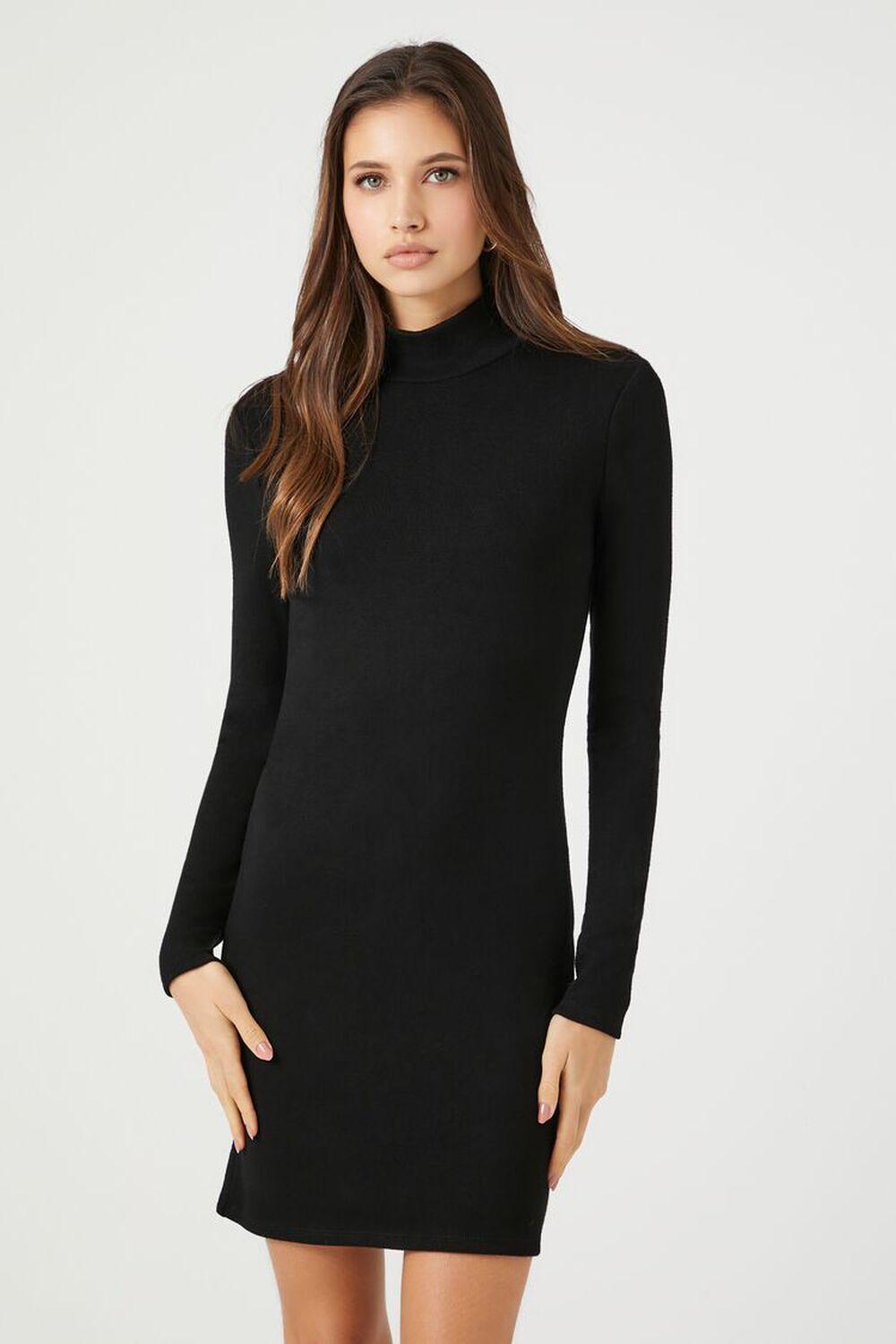 Ribbed Mock Neck Mini Dress | Forever 21 Product Image