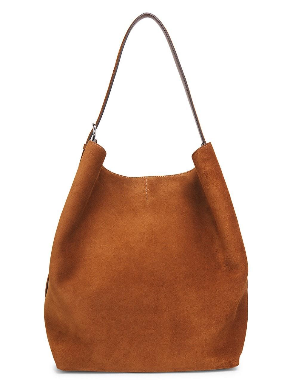 Womens Suede Belted Tote Bag Product Image