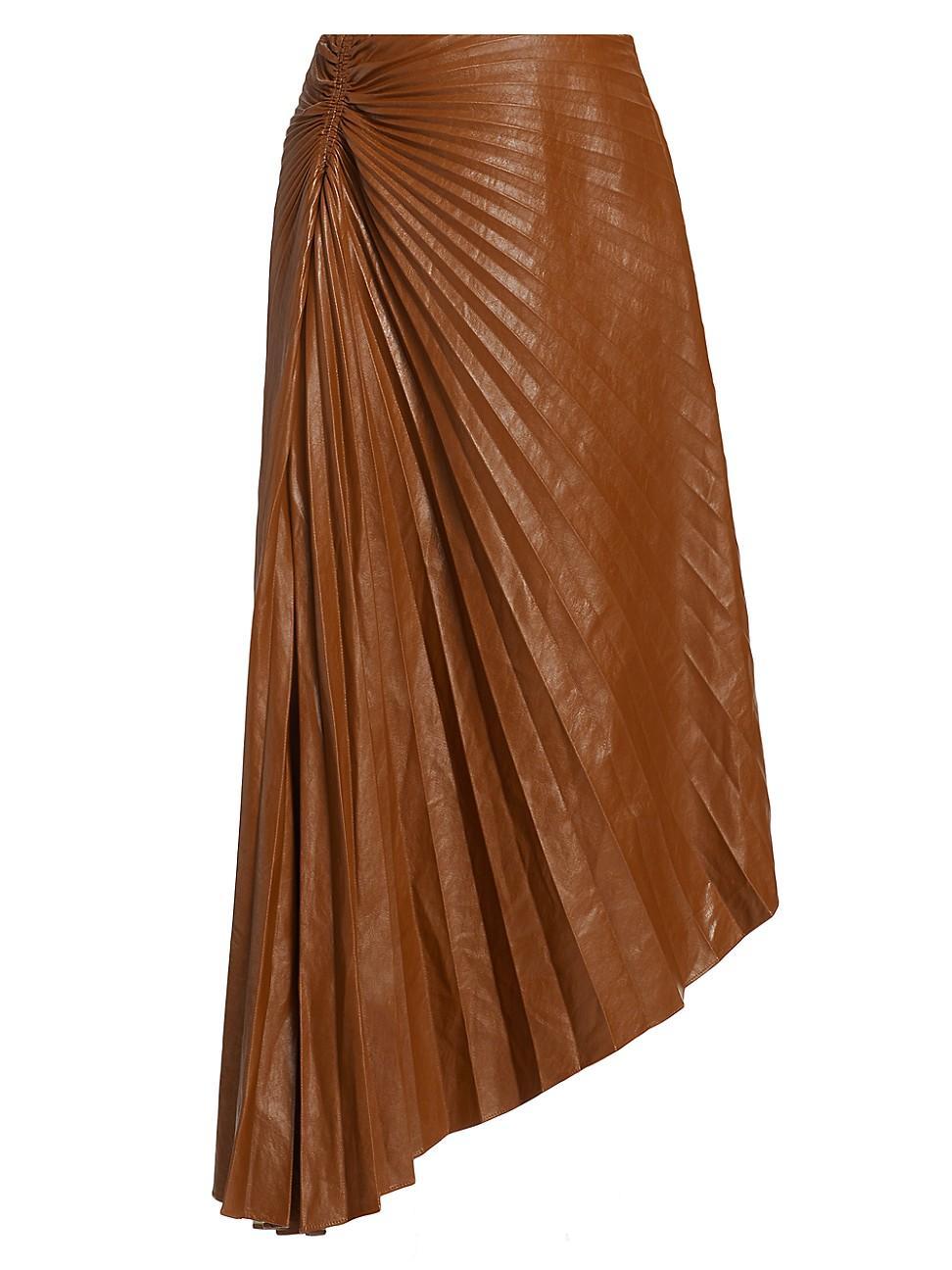 A. L.C. Tracy Asymmetric Pleat Faux Leather Skirt Product Image