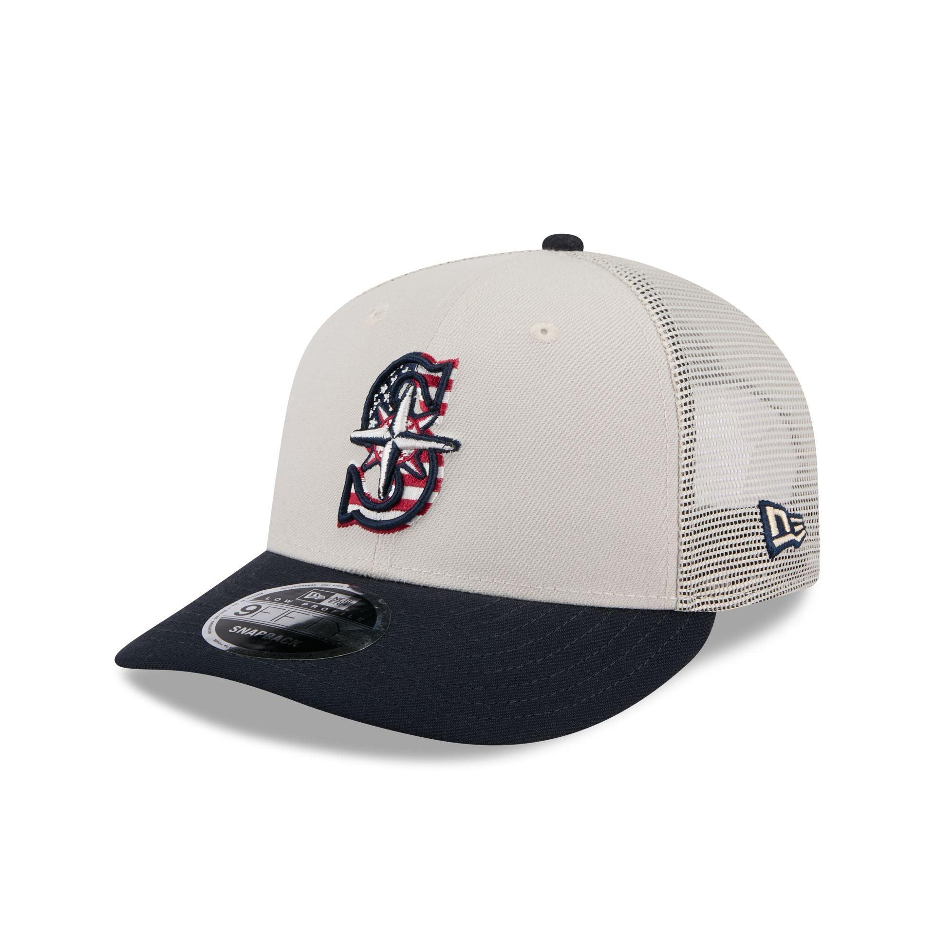 Seattle Mariners Independence Day 2024 Low Profile 9FIFTY Trucker Hat Male Product Image