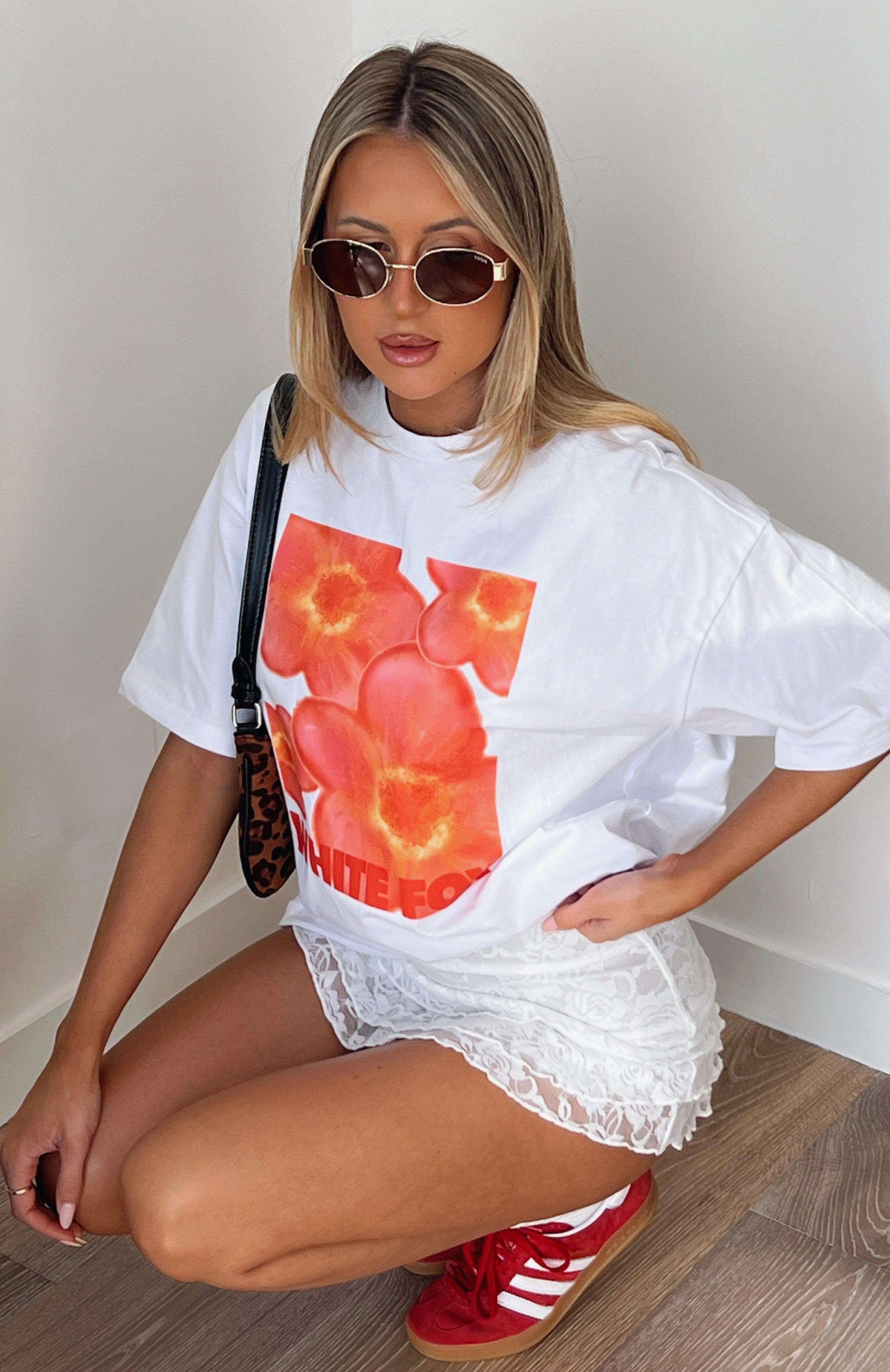 Bloom For You Oversized Tee White Product Image