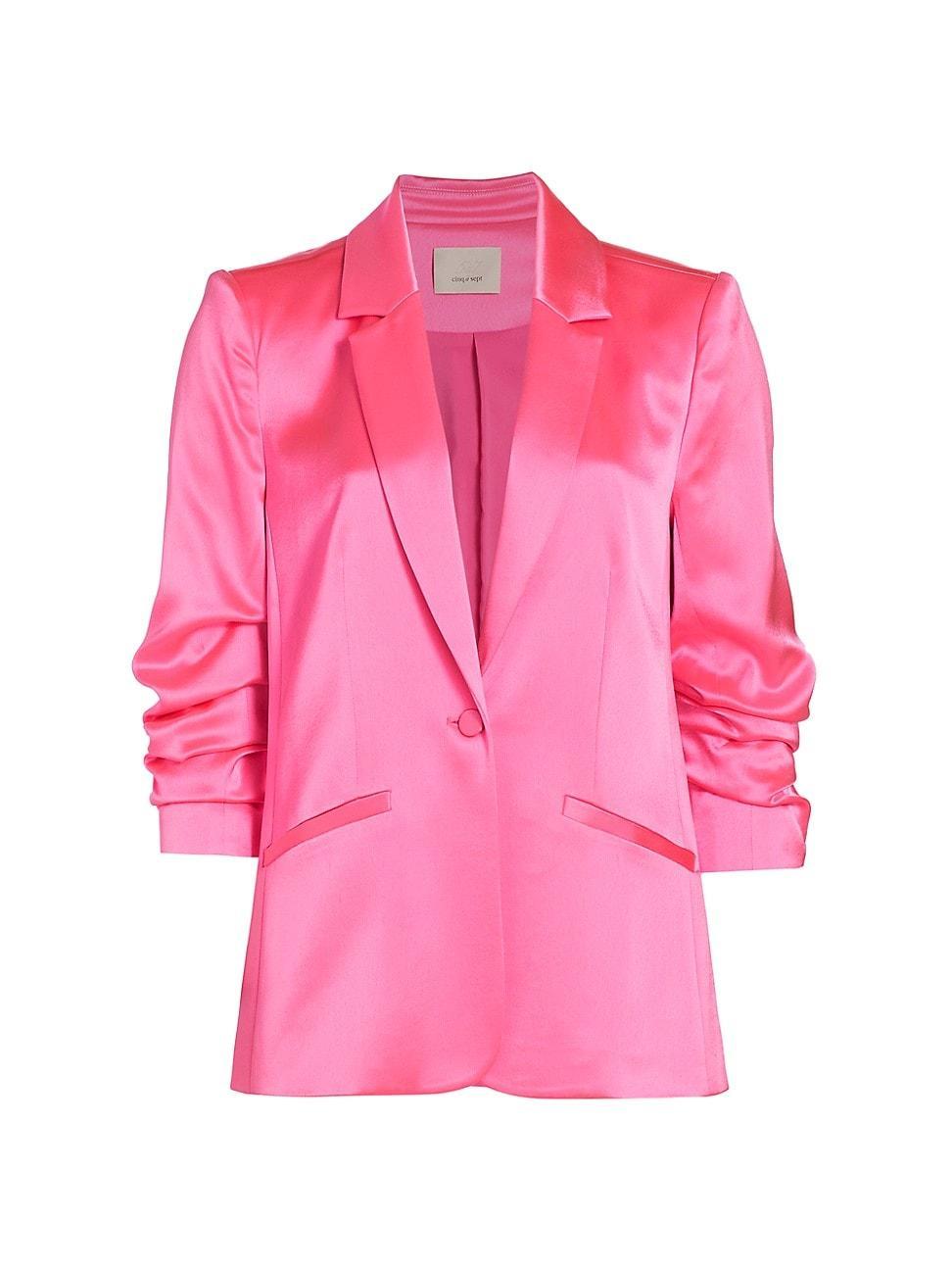 Womens Kylie Notched Satin Single-Button Blazer Product Image