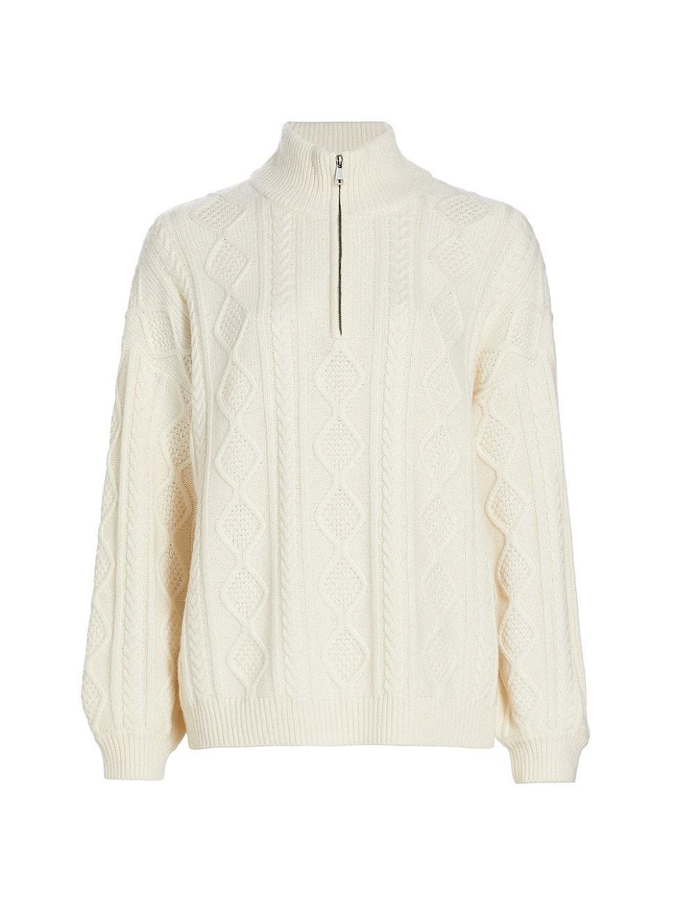 Womens Dakota Cable-Knit Half-Zip Sweater Product Image