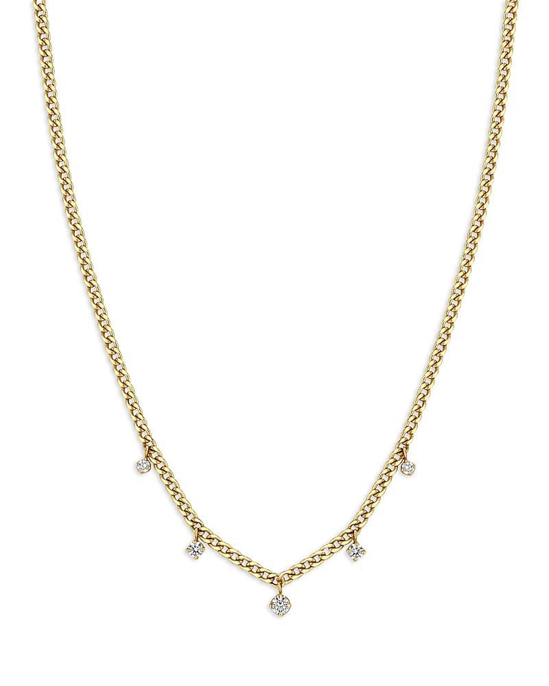 Womens 14K Yellow Gold & Diamond Drops Pendant Necklace Product Image