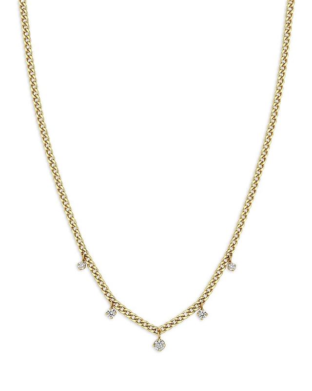 Womens 14K Yellow Gold & Diamond Drops Pendant Necklace Product Image