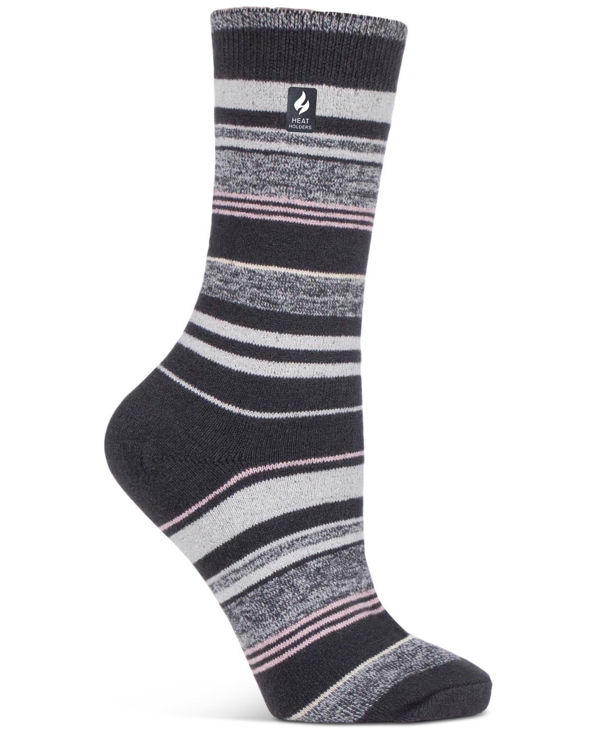 Heat Holders Womens Ultra Lite Heather Stripe Crew Socks Product Image