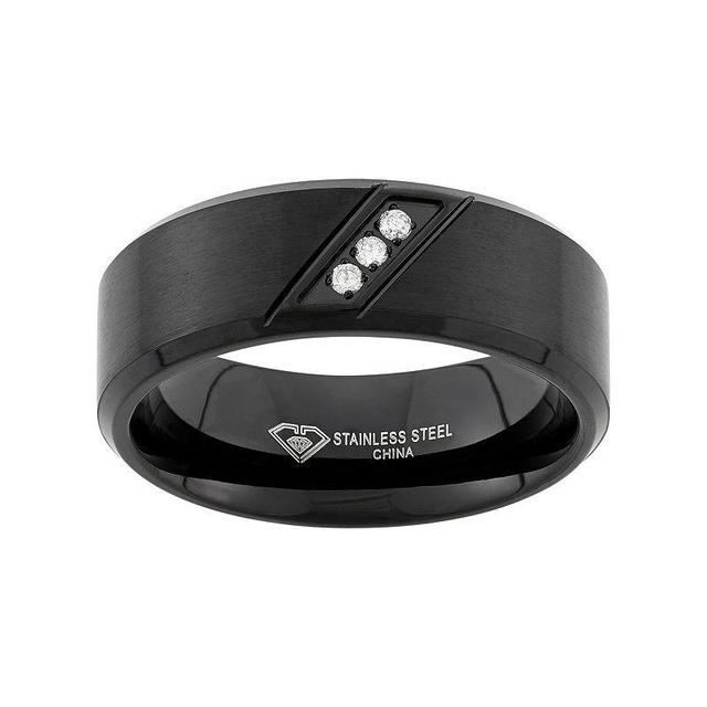 Belk & Co Men's 1/10 Ct. T.w. Diamond Band In Black Stainless Steel, 9.5 Product Image