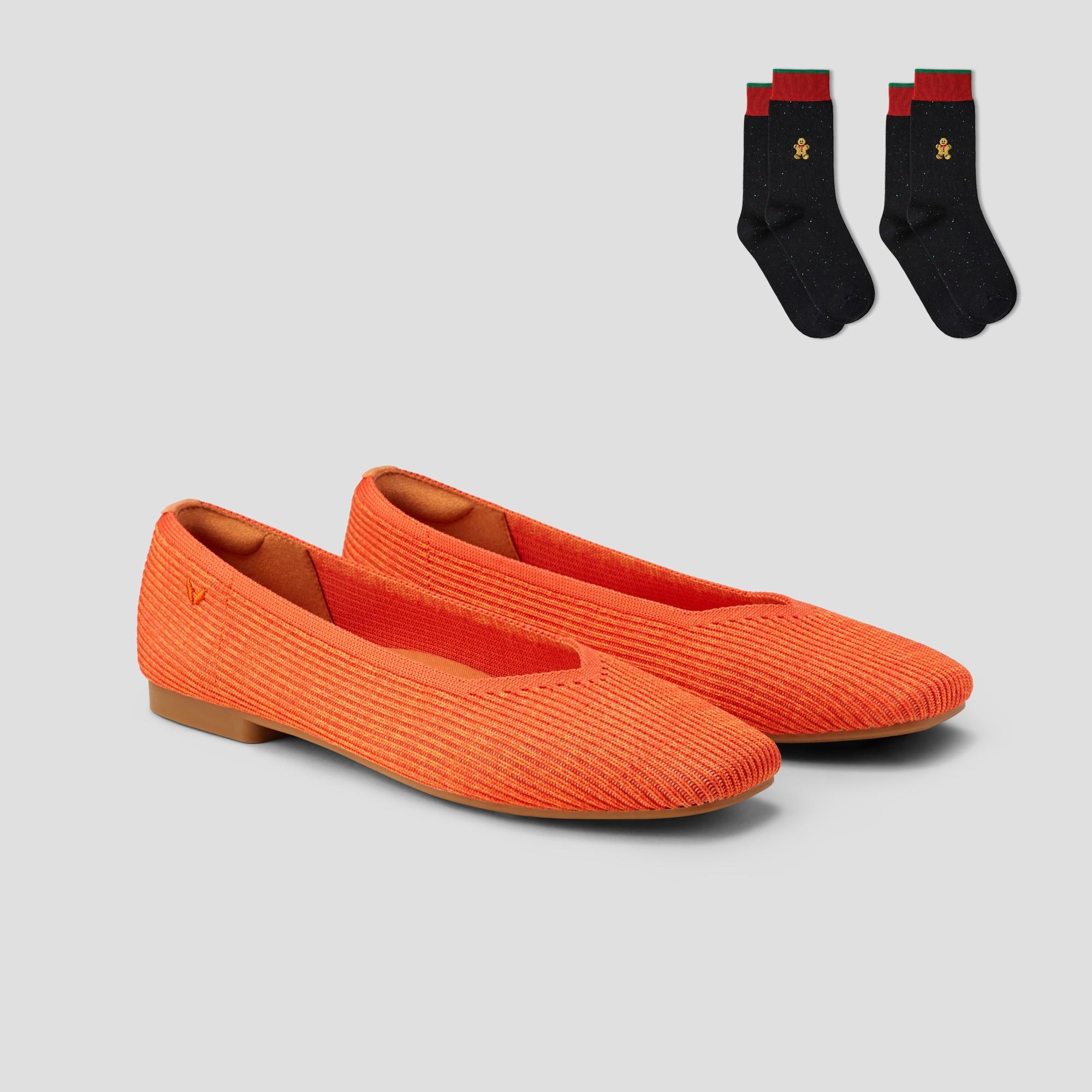 Square-Toe V-Cut Flats (Margot 2.0) Product Image