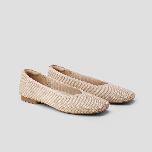 Square-Toe V-Cut Flats (Margot 2.0) Product Image