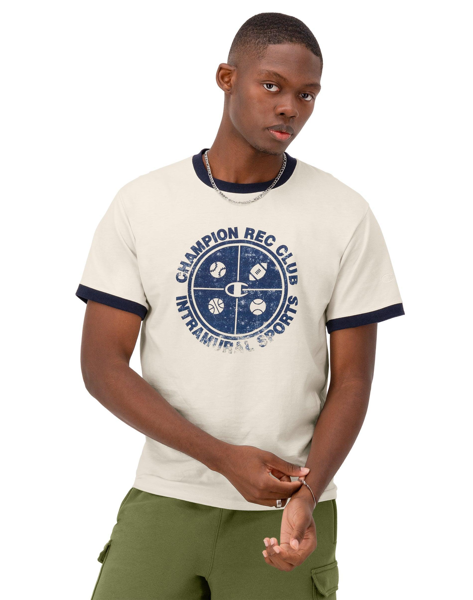 Champion Mens Standard-Fit Logo Graphic Ringer T-Shirt Product Image