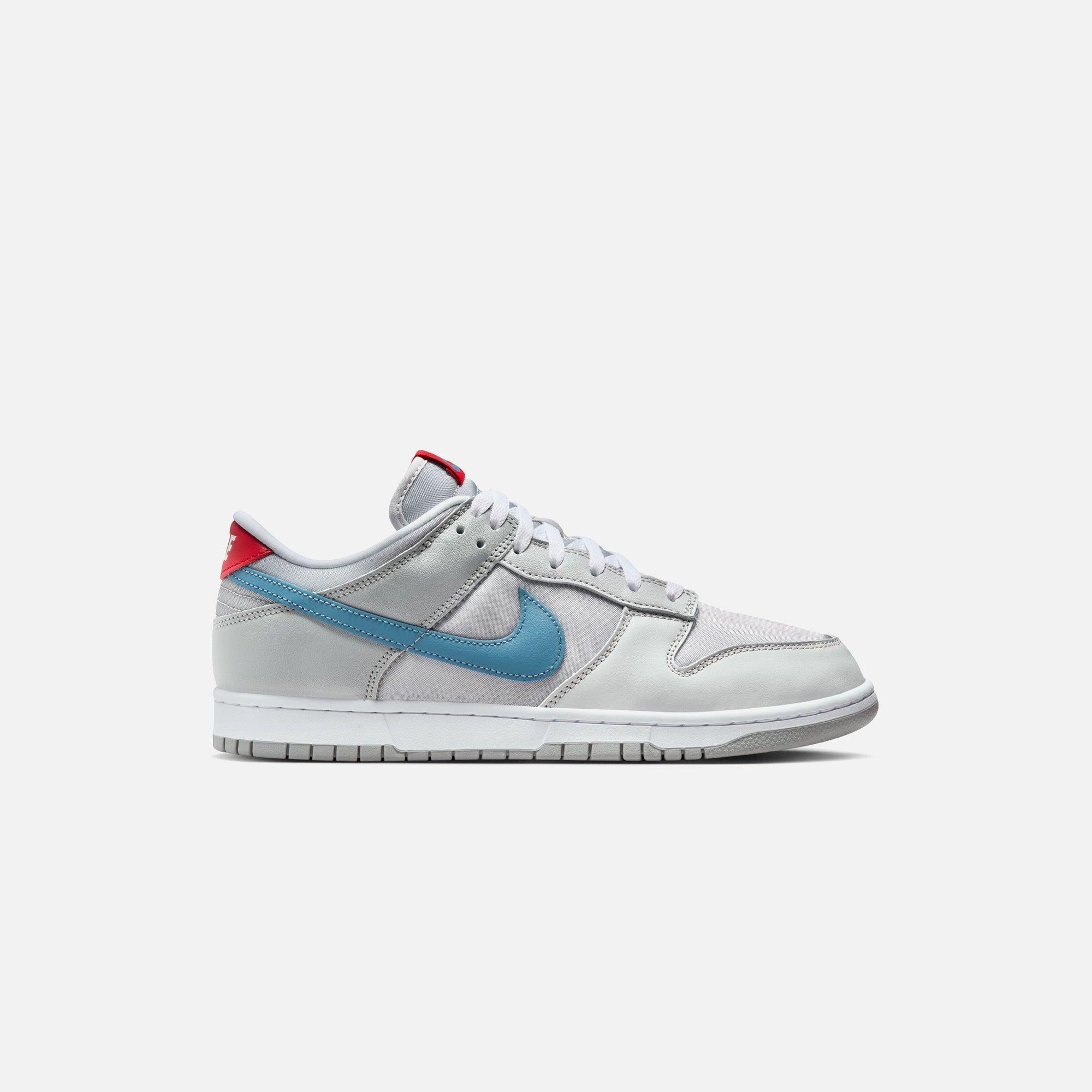 Nike Dunk Low - Metallic Silver / Cascade Blue / Neutral Grey / Gym Red Male Product Image