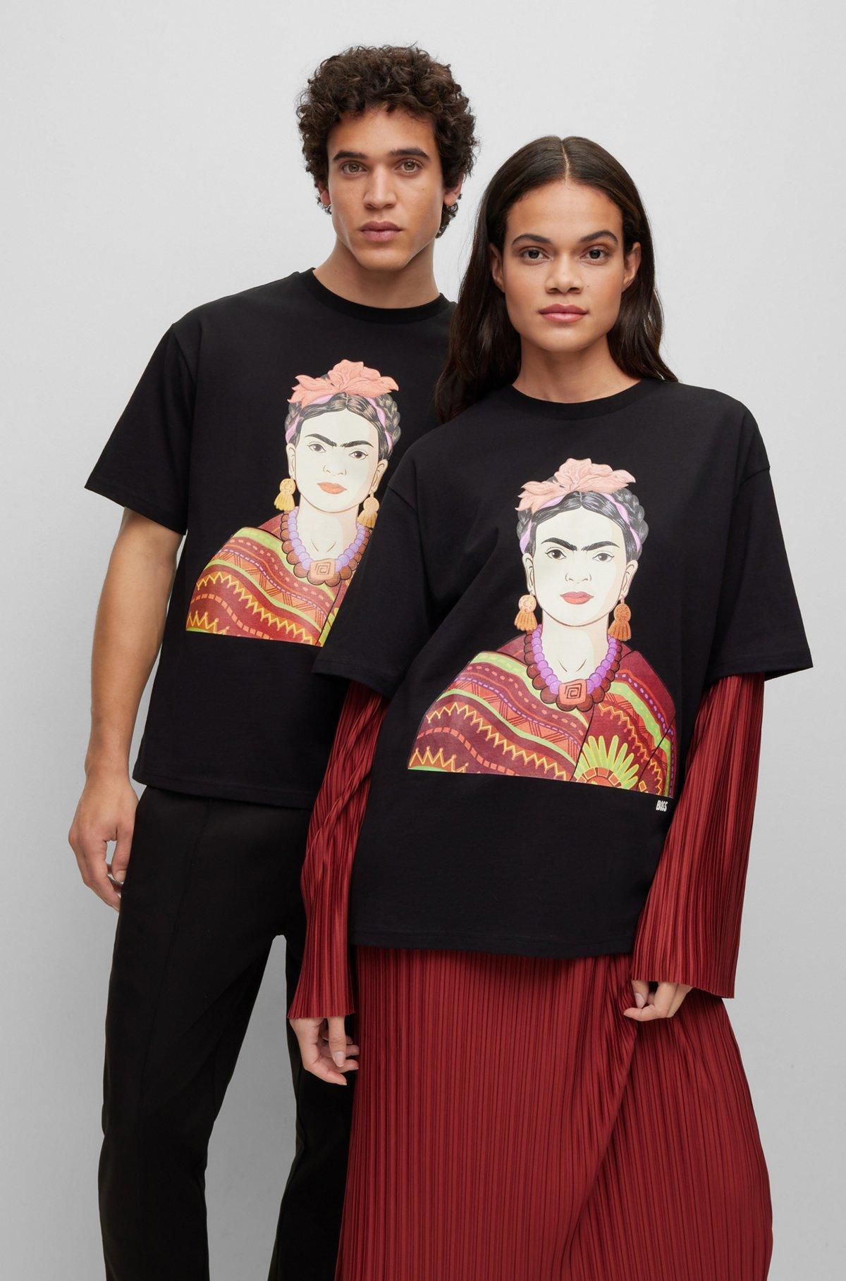 Relaxed-fit cotton T-shirt with Frida Kahlo graphic Product Image