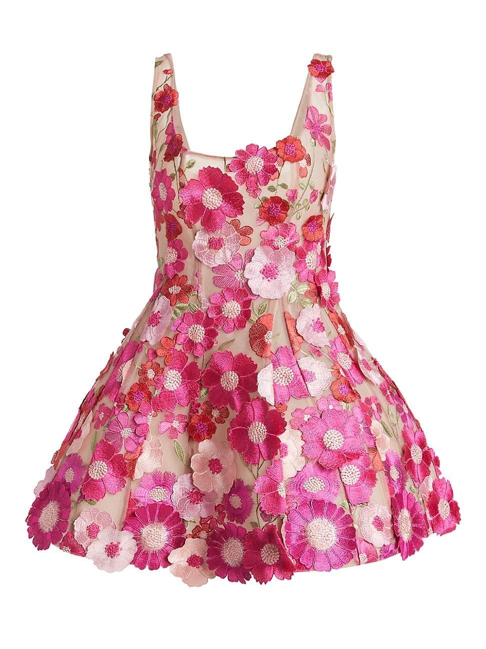 Womens Jasmine Floral Appliqu Minidress product image