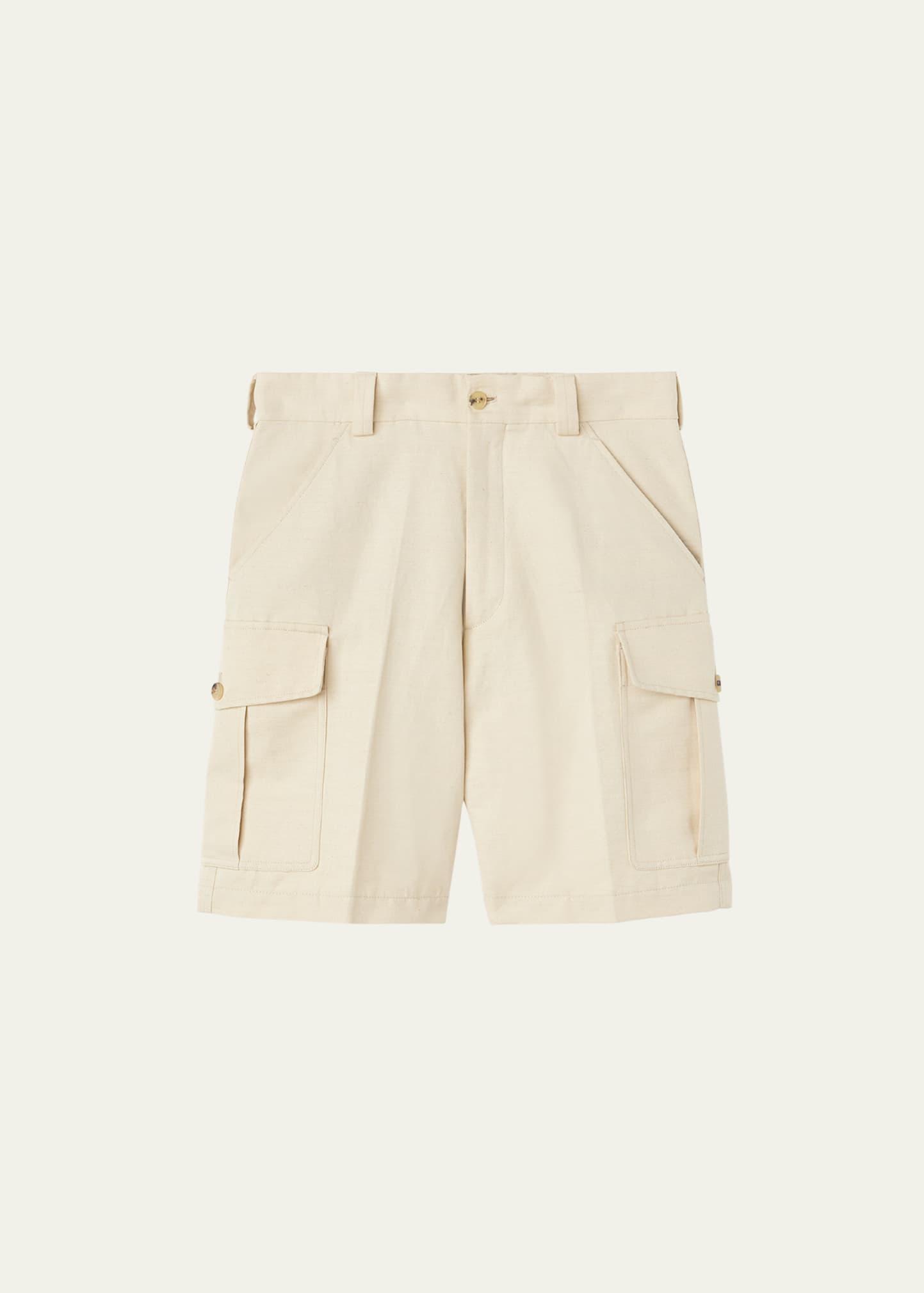 Mens Bizen Cotton-Linen Bermuda Cargo Shorts Product Image