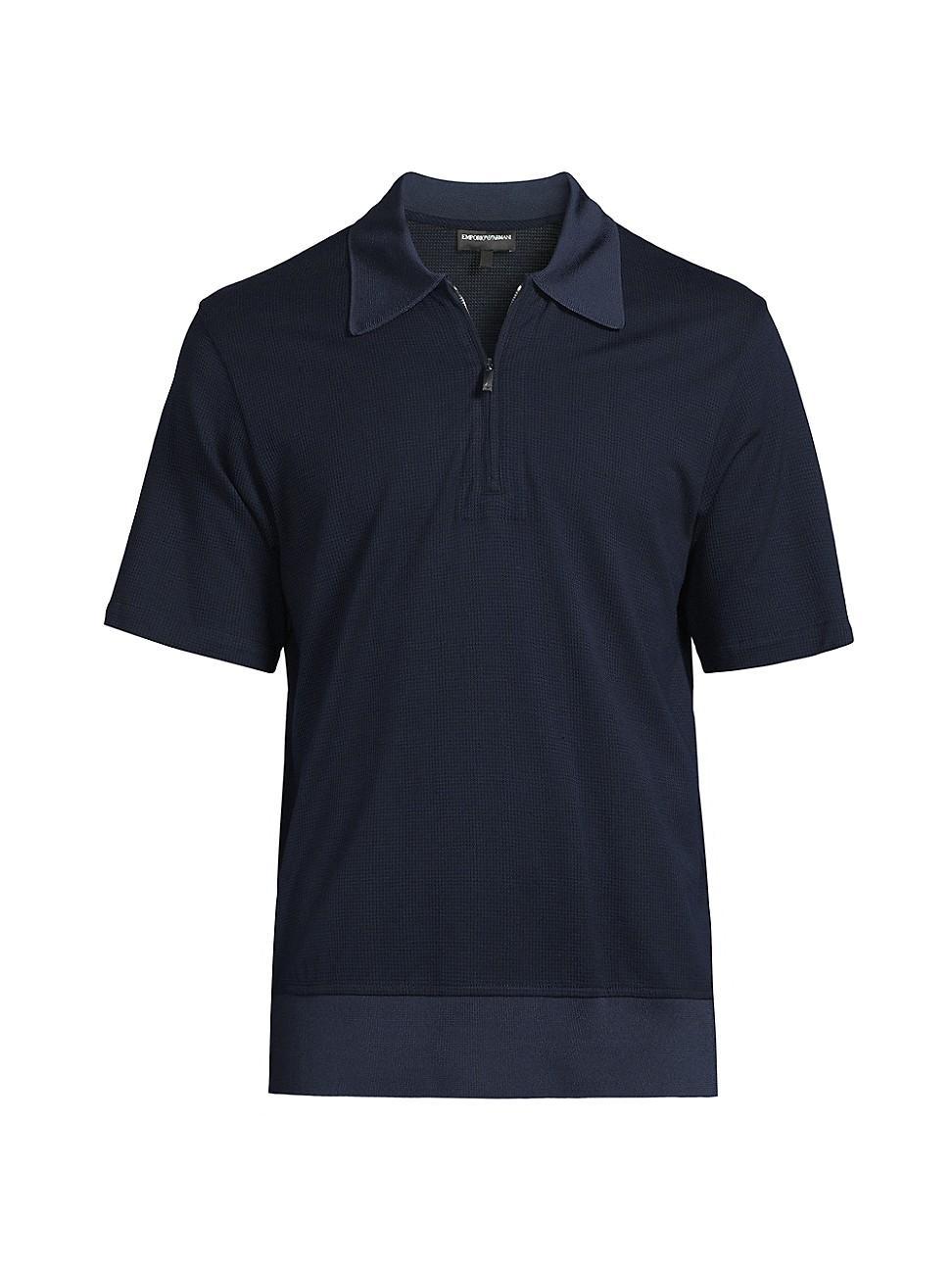 Mens Cotton-Blend Half-Zip Polo Shirt Product Image