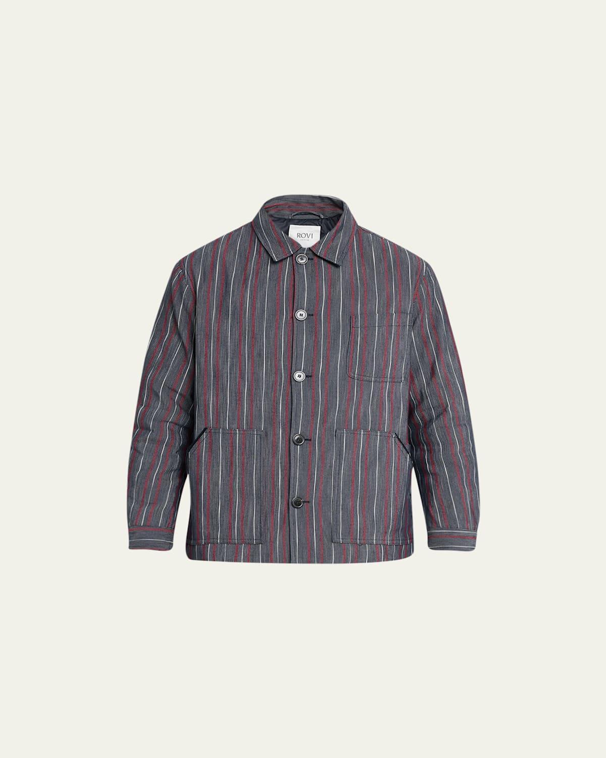 Mens Multi-Stripe Shirt Jacket Product Image