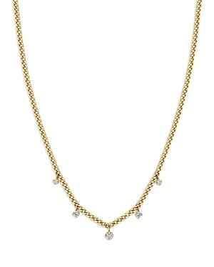 Womens 14K Yellow Gold & Diamond Drops Pendant Necklace Product Image