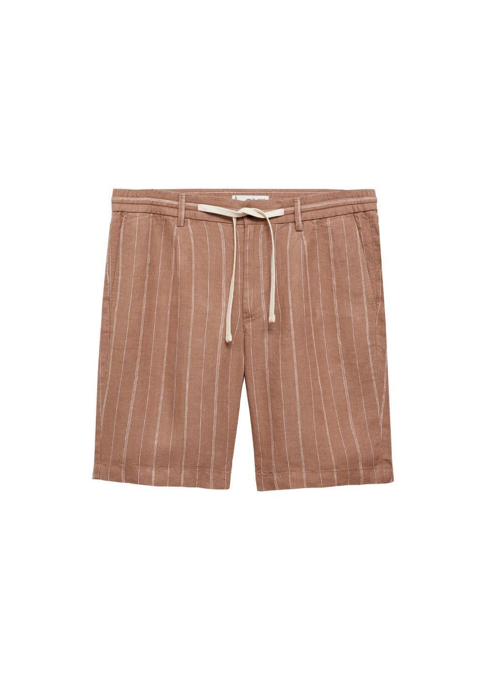 Mango Mens Drawstring Detail Striped Bermuda Shorts Product Image