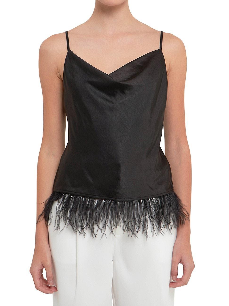 Endless Rose Feather Hem Satin Camisole Product Image