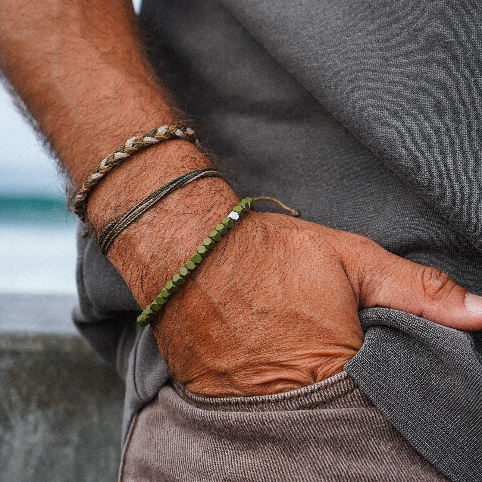 Men's Coated Hematite Stretch Bracelet Product Image