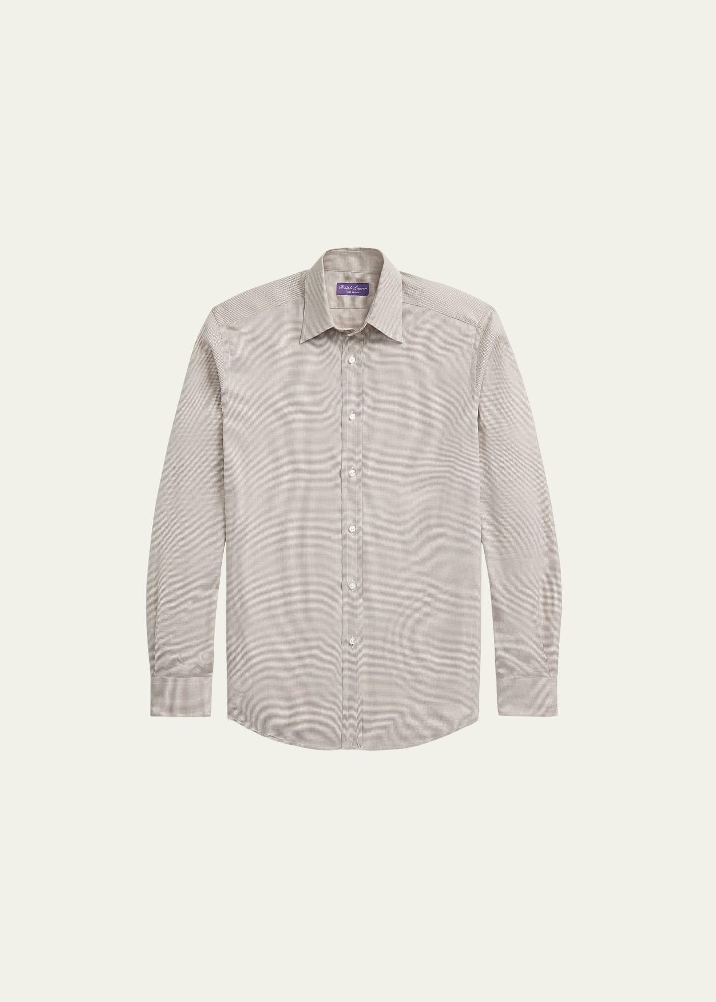 Ralph Lauren Purple Label Houndstooth Cotton Twill Button-Up Shirt Product Image