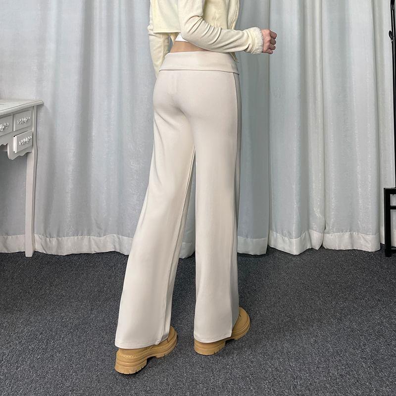 Low Rise Satin Wide Leg Pants Product Image