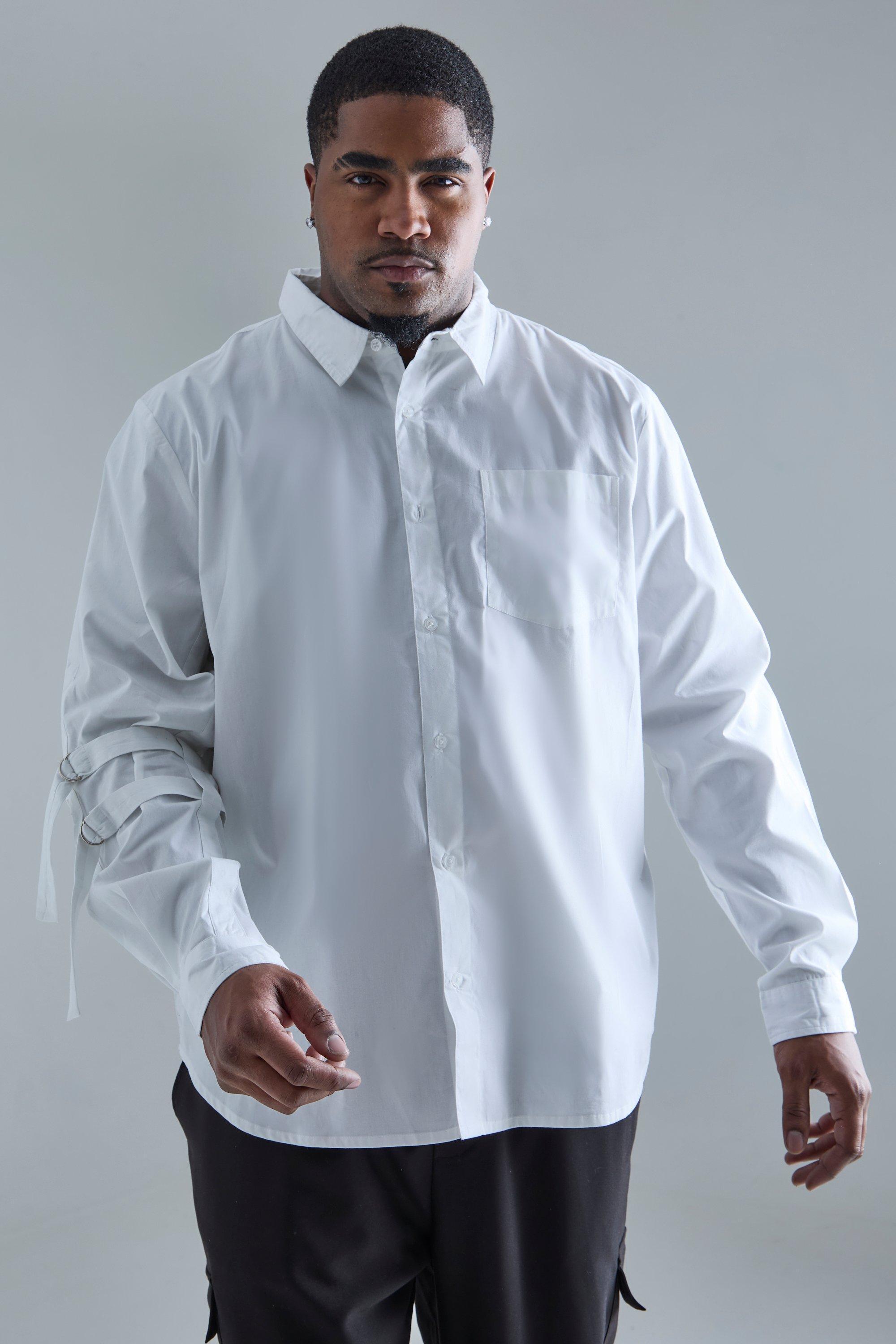 Plus Longsleeve Cinch Strap Shirt | boohooMAN USA Product Image