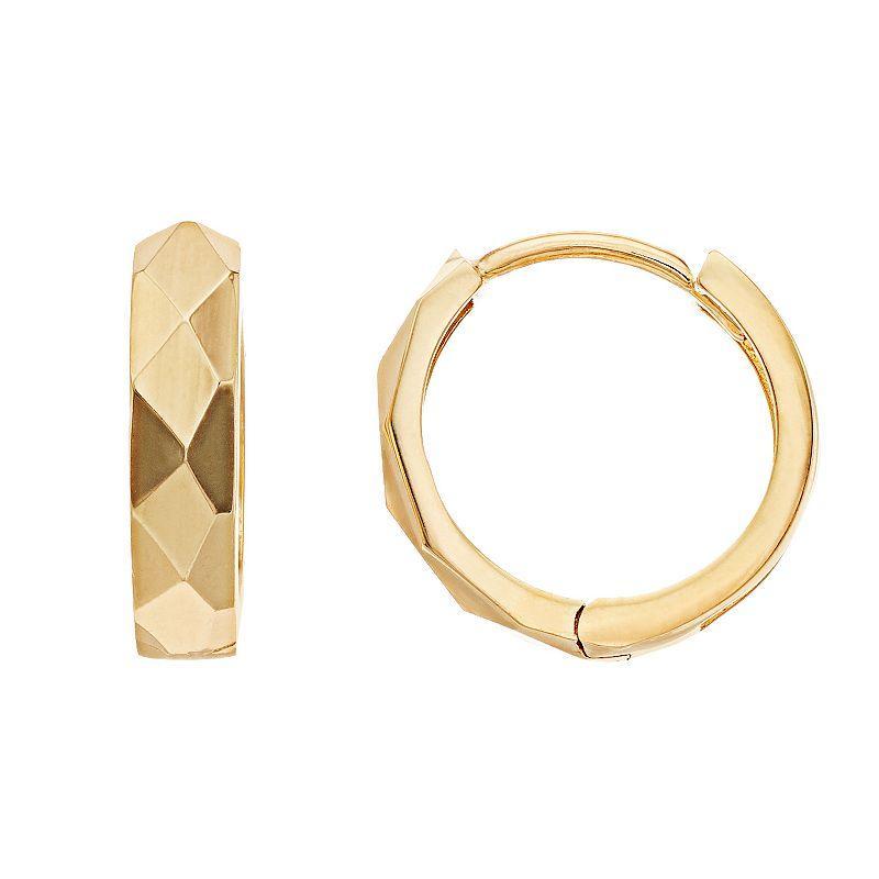 Womens 14K Gold Huggie Hoop Earrings Product Image