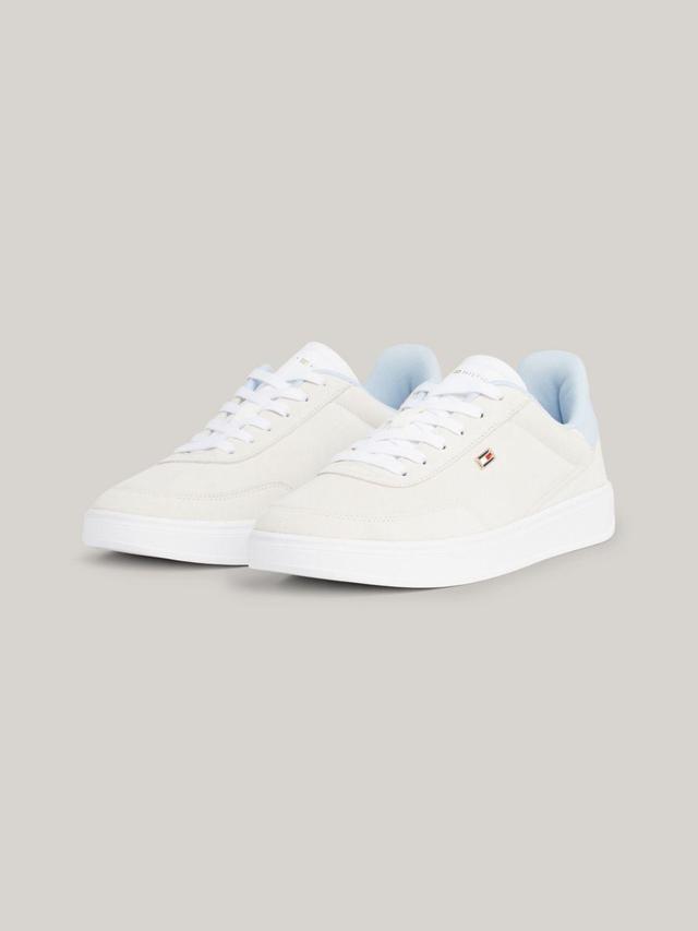 Tommy Hilfiger Women's Suede Cupsole Sneaker - White - US 9.5 / EU 41 Product Image