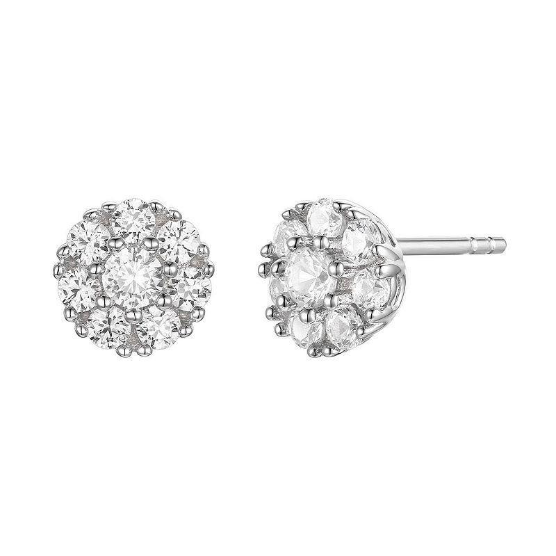 Sterling Silver 1/3 Carat T.W. Diamond Earrings, Womens, White Product Image